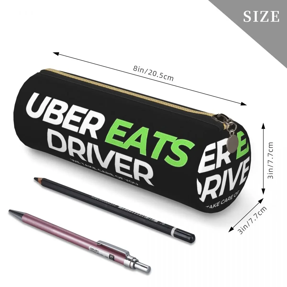 Фото Пенал для карандашей с логотипом Uber Eats для курьеров доставки еды, подарок для мальчиков и девочек, цилиндрический пенал-коробка, сумка для карандашей, держатель для ручек №3