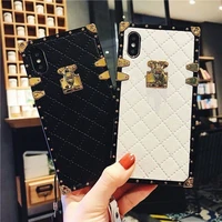 luxury plaid square letther cover for iphone 13 pro max 11 12 x xs xr case for samsung galaxy s21 ultra s22 plus s10 s20 note 20