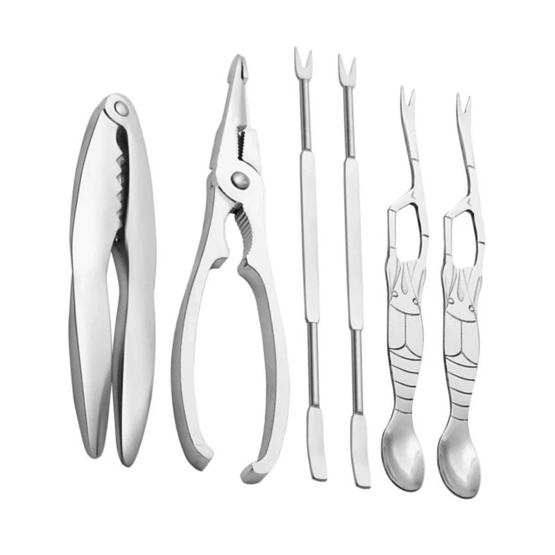 

Набор из 3/6 шт. ножниц для морепродуктов, иглы, иглы для ног крабов, еды кухонных ракушек, орехов, креветок, строительные экологически чистые ...