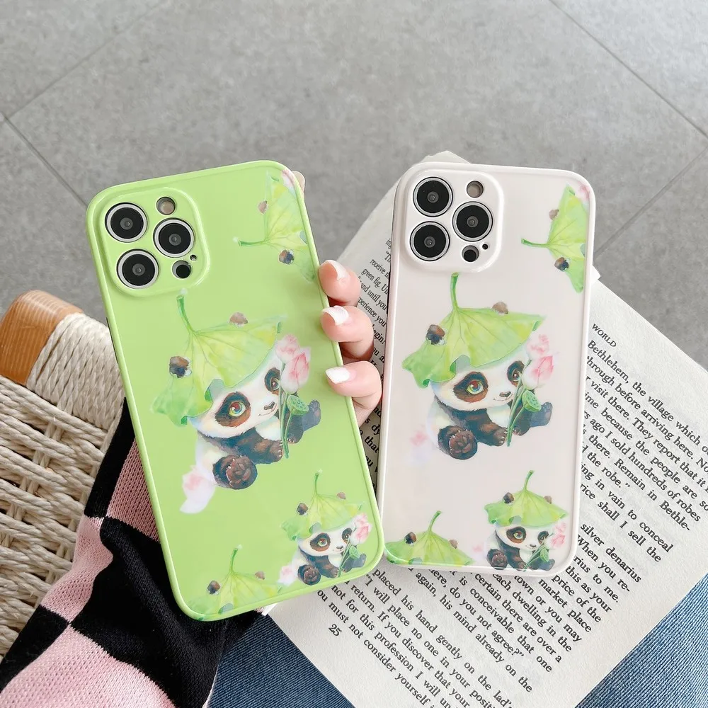 

Чехол с рисунком лотоса панды для iphone 7 8 Plus X XS XR XSMAX 11ProMax 11 12Pro 12 13ProMax 13Pro 13, мягкий чехол