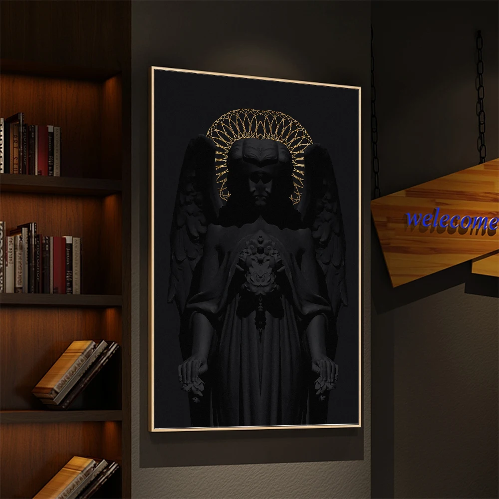 Современный Стиль Холст С Принтом черный Ангел Портретный Рисунок Для Украшения