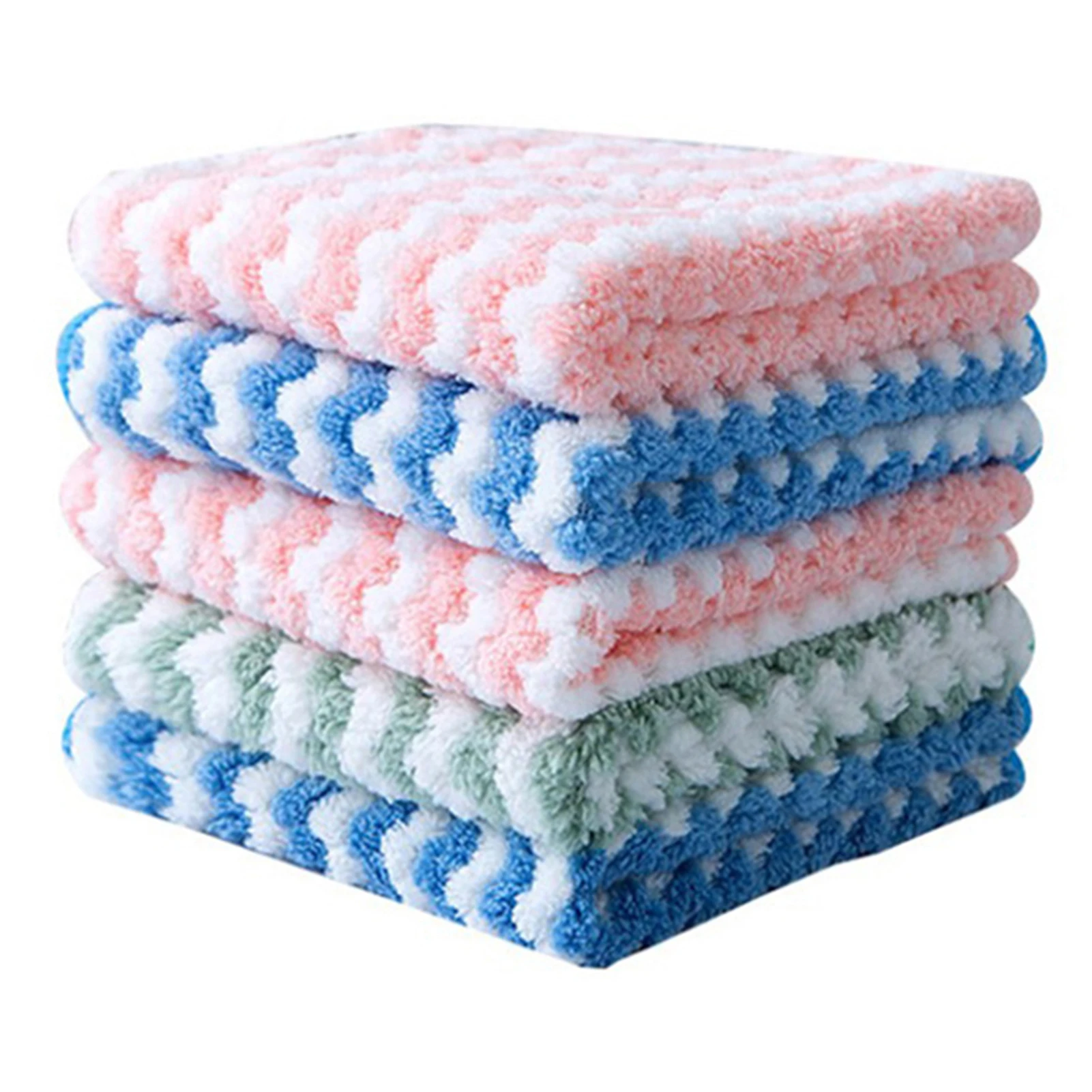

10pcs Kitchen Anti-Grease Wiping Rags Microfiber Wipe Cleaning Cloth Home Washing Dish Multifunctional Cleaning Tool