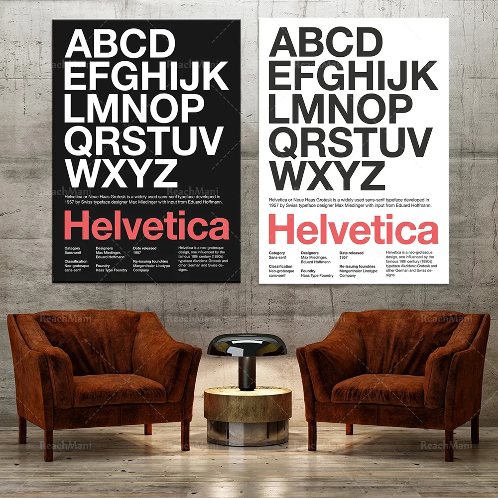 Плакат со шрифтом Helvetica-типографический плакат. Подарки для дизайнеров.
