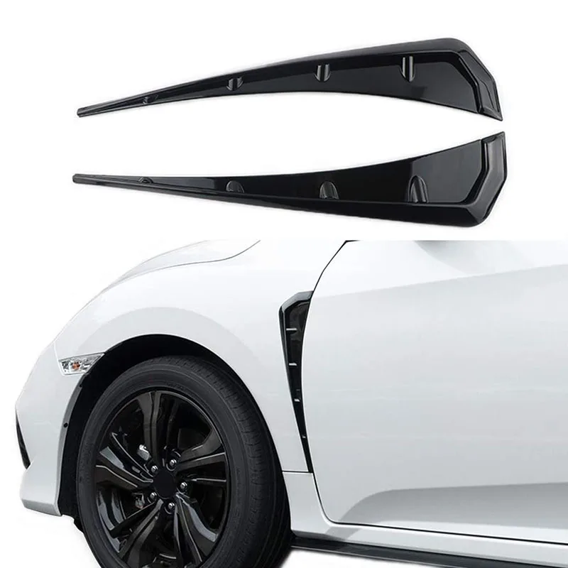 

Car Modified Universal Carbon Fiber Fender Side Air Outlet Decoration Sticker Car Shark Gill Simulation Air Outlet Side Superb