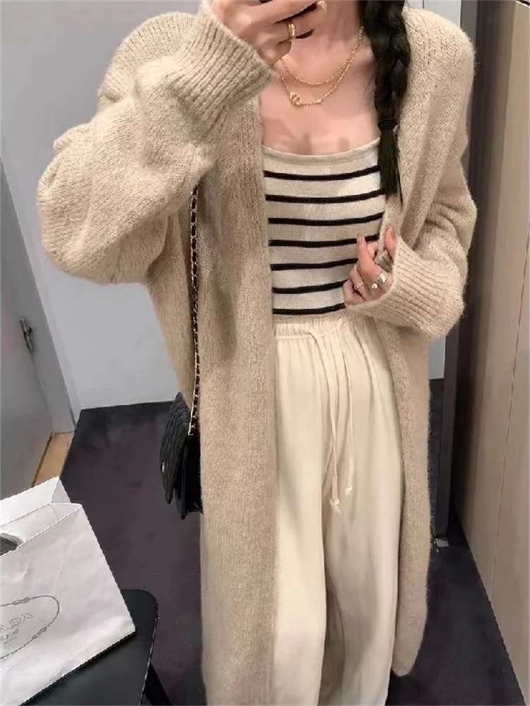 

Hsa Women Sweater Long Maxi Cardigans Fall Winter New Knitted Jackets Korean Loose Oversized Maxi Knitcoat Casual Floor Coats