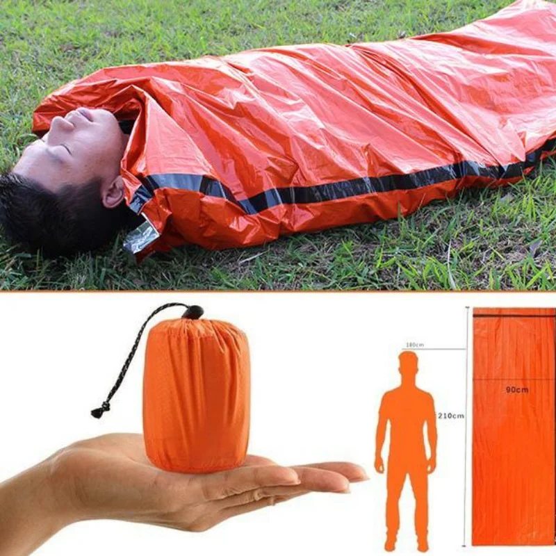 

Camping Emergency Sleeping Bag Outdoor Thermal Keep Warm Waterproof First Aid Emergency Blanket Hiking Safety & Survival Gear