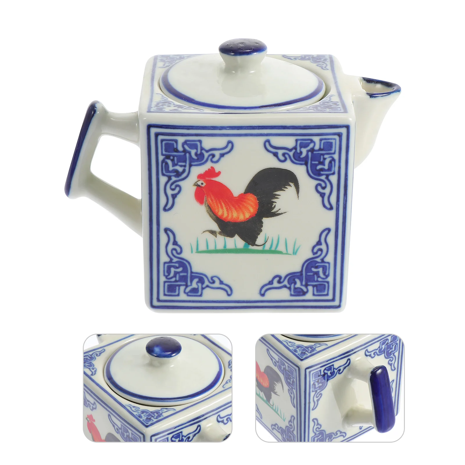 

1Pc Kitchen Oil Pot Ceramic Soy Sauce Container Home Condiment Jar (Blue)