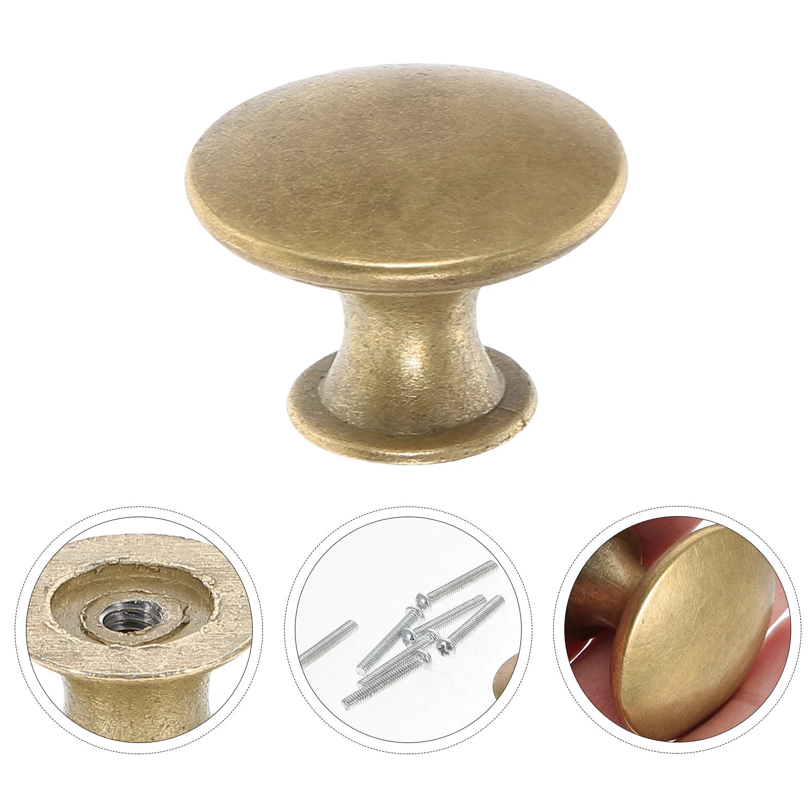 

Knobs Handle Knob Cabinet Drawer Dresserbrasshandlesvintage Cupboard Retro Metal Ring Alloy Zinc Kitchendoor Wardrobe Round