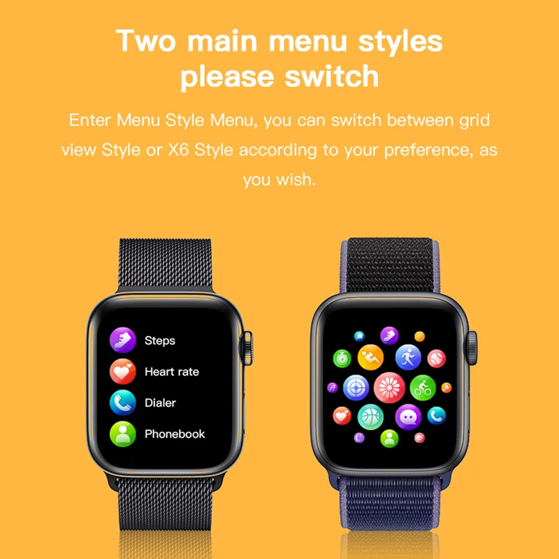 1.54 Inch IWO X6 Smart Watch 2020 2021 Series 5 Bluetooth Call Heart Rate Sport Fitness Smartwatch PK MAX 2.0 X16 W26 PRO |