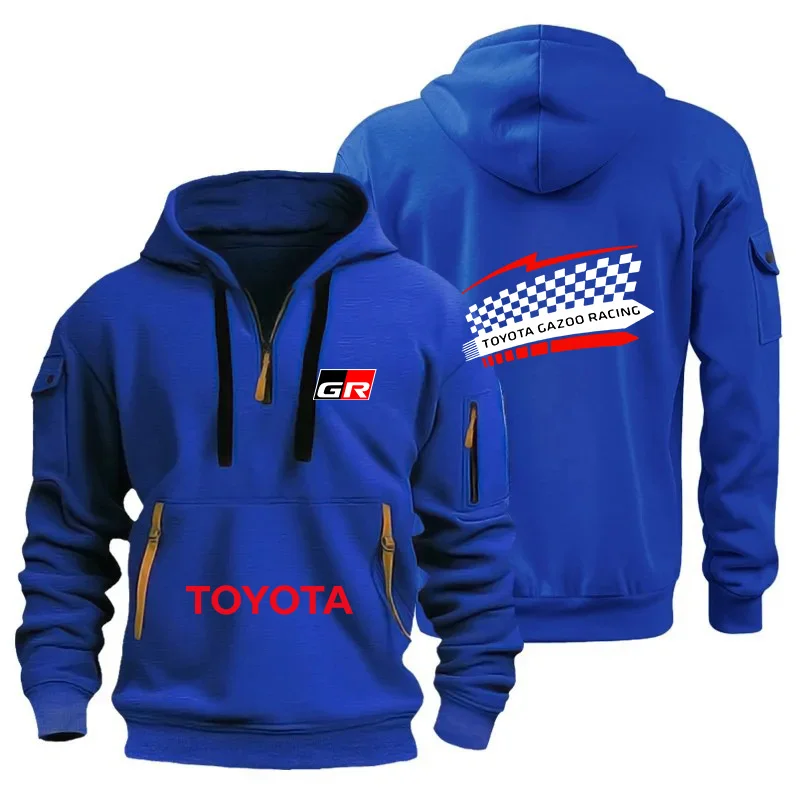 Фото Спортивная толстовка унисекс Toyota Gazoo Racing с короткой молнией, весна/осень 2026, с множеством карманов, для мужчин и женщин №5