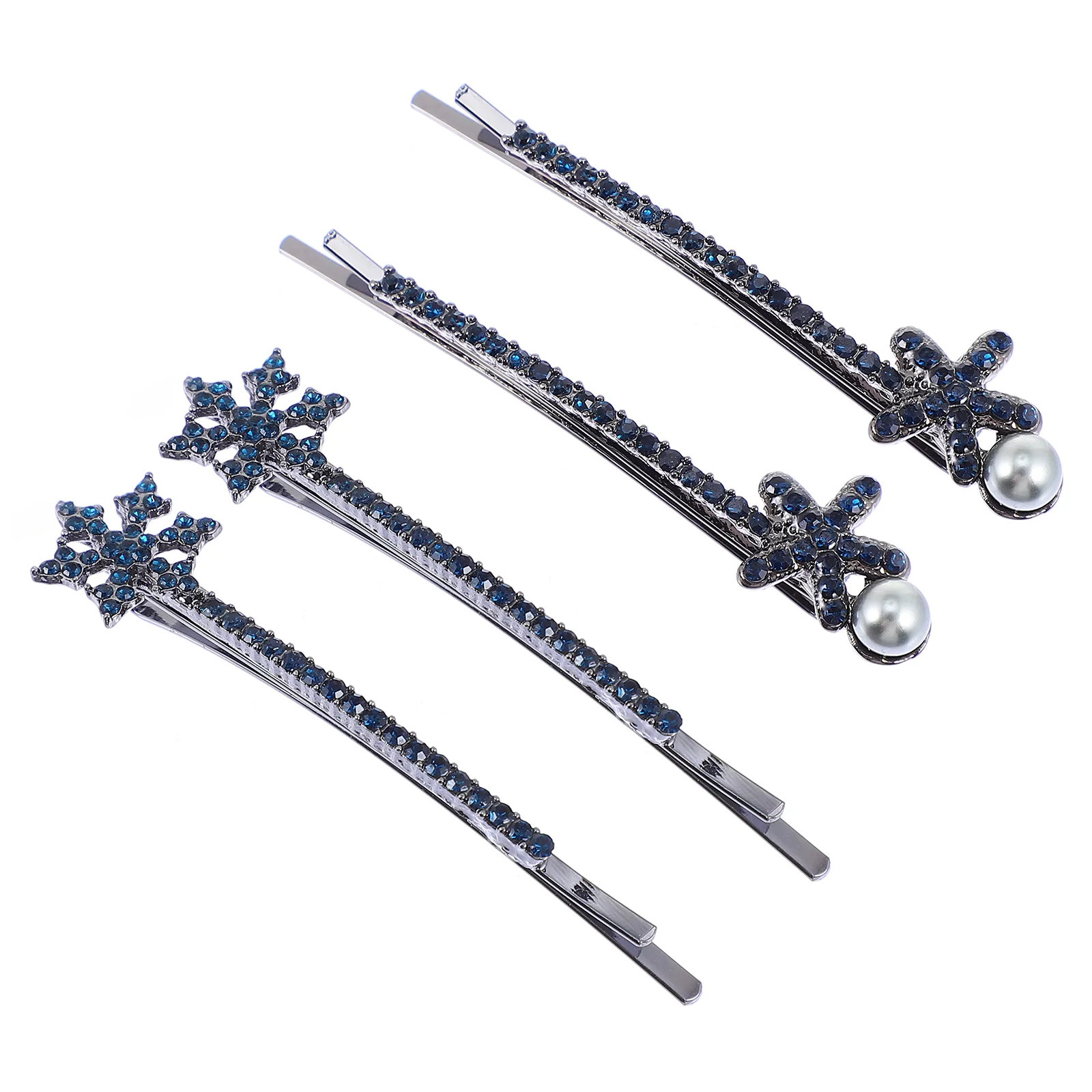 

4 Pcs Hairpin Fashion Clips Rhinestone Barrettes Duckbill Sweet Girls Hairpins Alloy Birthday Gift Miss Billed
