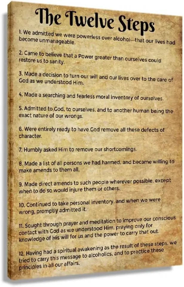 Винтажный плакат с анонимными цитатами из 12 ступеней алкоголиков, алюминиевая вывеска