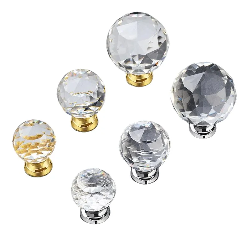 

Diamond Shape Design Crystal Glass Knobs Cupboard Drawer Pull Kitchen Cabinet Door Wardrobe Handles Hardware
