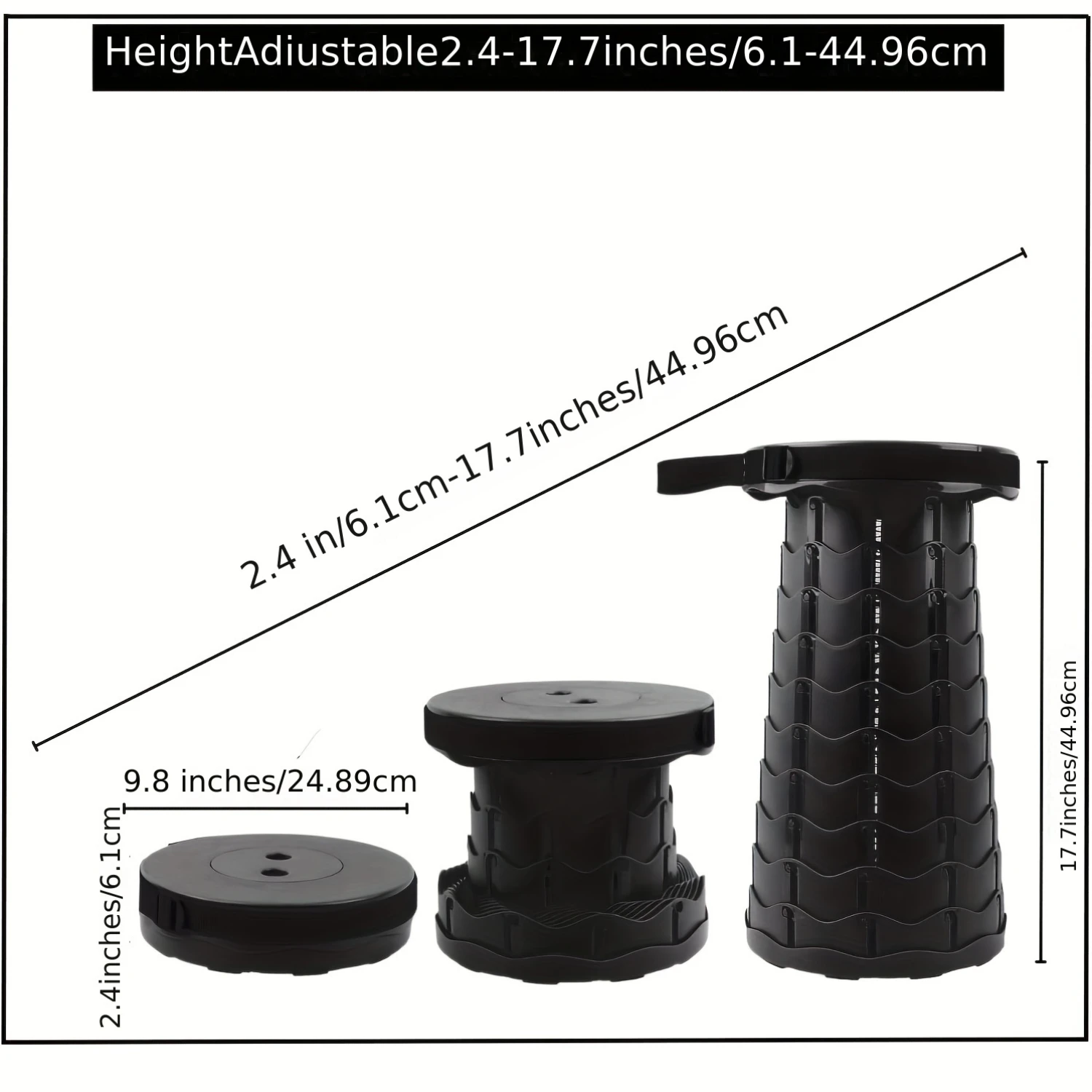 1pc Ultra-Portable Folding Camping Stool - Durable & Quick-Setup Seat Perfect for Fishing Outdoor Indoor Adventures Compa