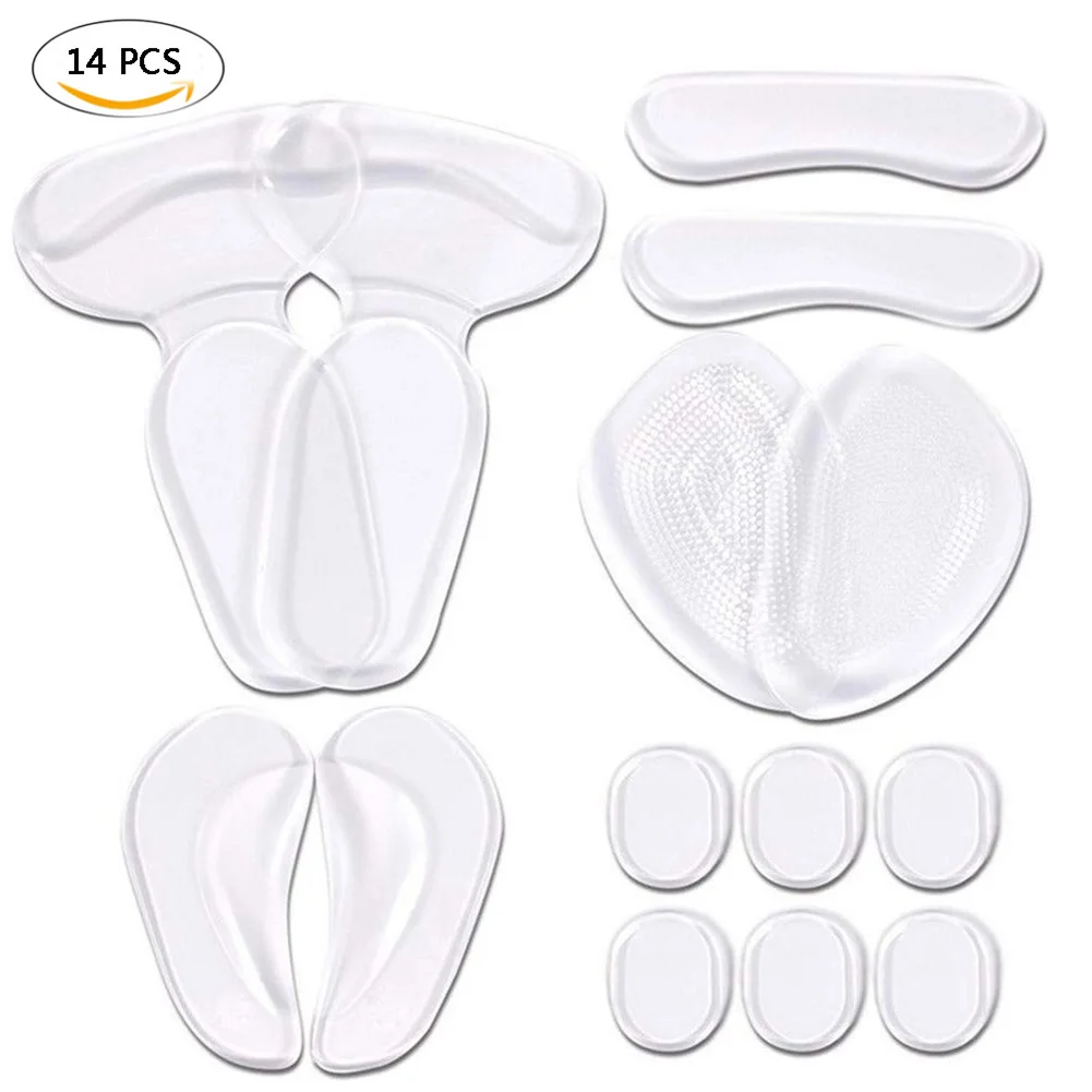 Insoles Ladies High Heel Shoe Insole Female Half Pad Reduces Friction Pain Silicone Gel Forefoot Pad Anti-skid Foot Care Pads