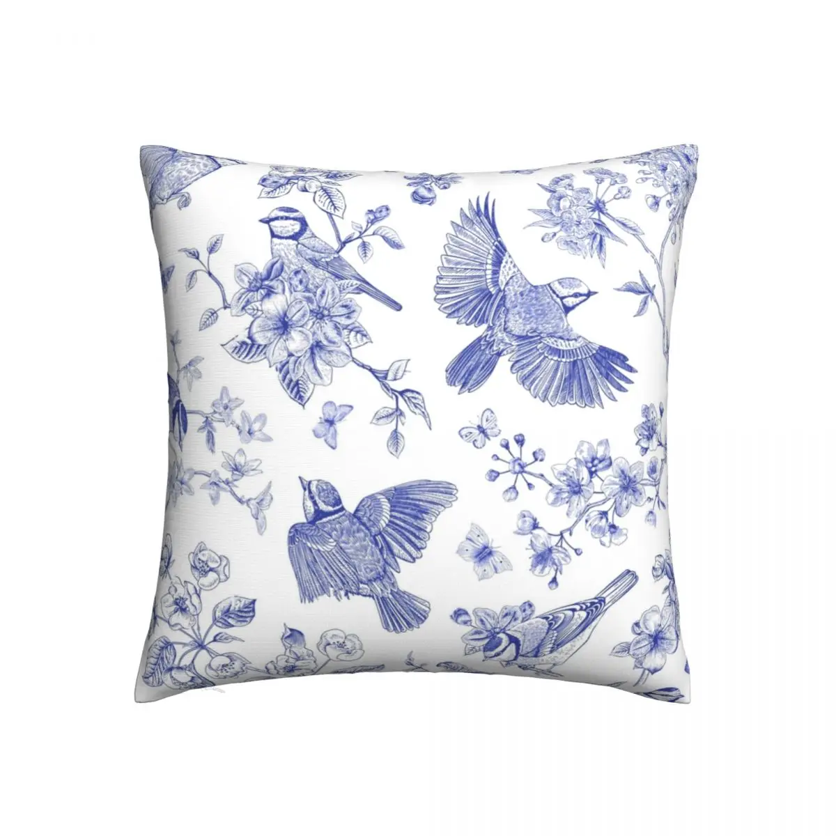 Vintage Blue Toile Birds French Country Pillowcase Pillow Case Cushion Cover Home Sofa Car Decorative Throw Pillowcases |