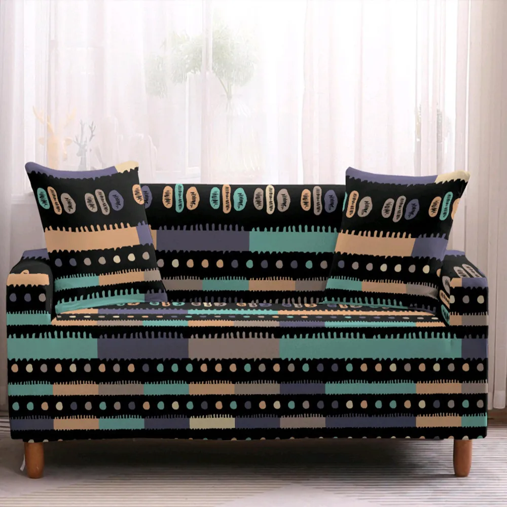 

Чехол для дивана в богемном стиле в полоску, в этническом стиле