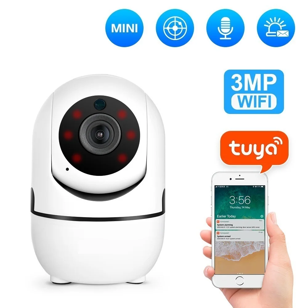 

NEW 3MP IP Camera Tuya Smart Surveillance Camera Automatic Tracking Smart Home Security Indoor WiFi Wireless Baby Monitor