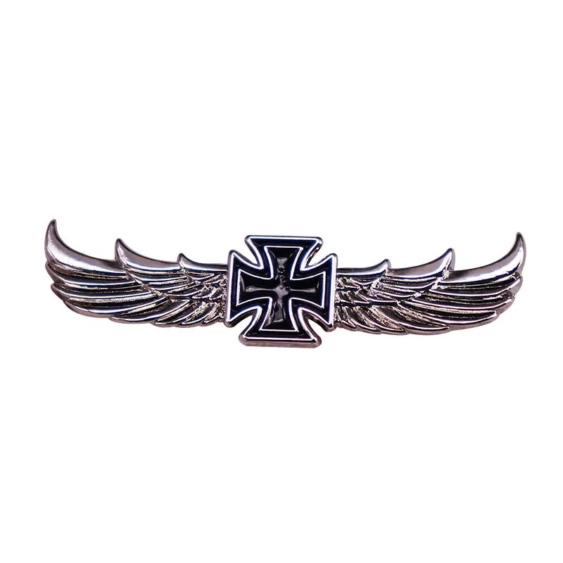 

Road Wing Iron Cross Brooch Silver Wings Metal Badge