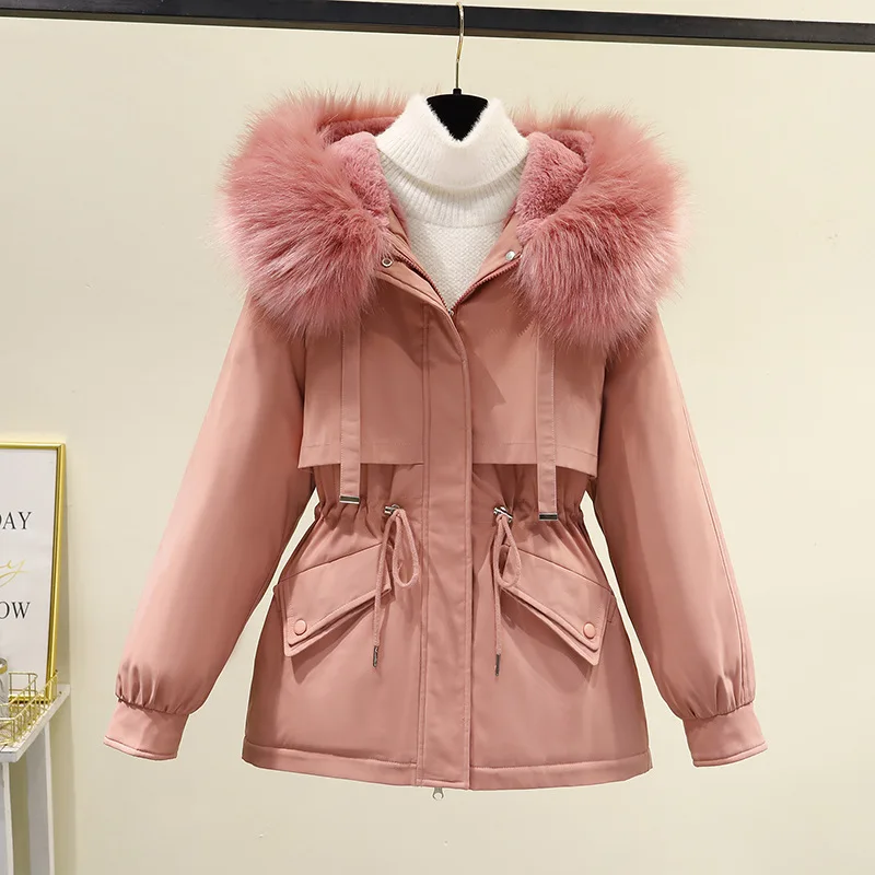 

2022 New Winter Jacket Women Parka Fashion Long Coat Warm and Thick Cotton Coat Jacket Women Office Lady Pockets Clothing