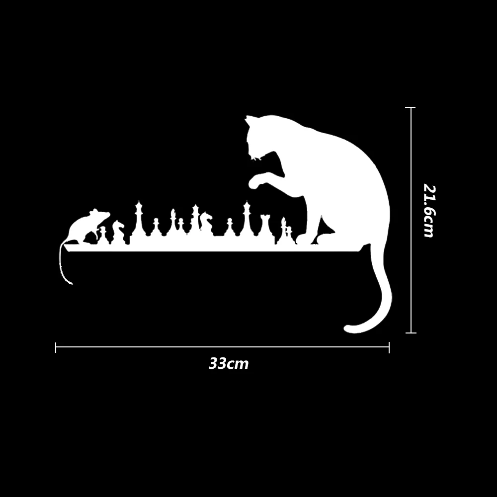 Автомобильная наклейка шахматы кошка мышь художественные животные мультяшный