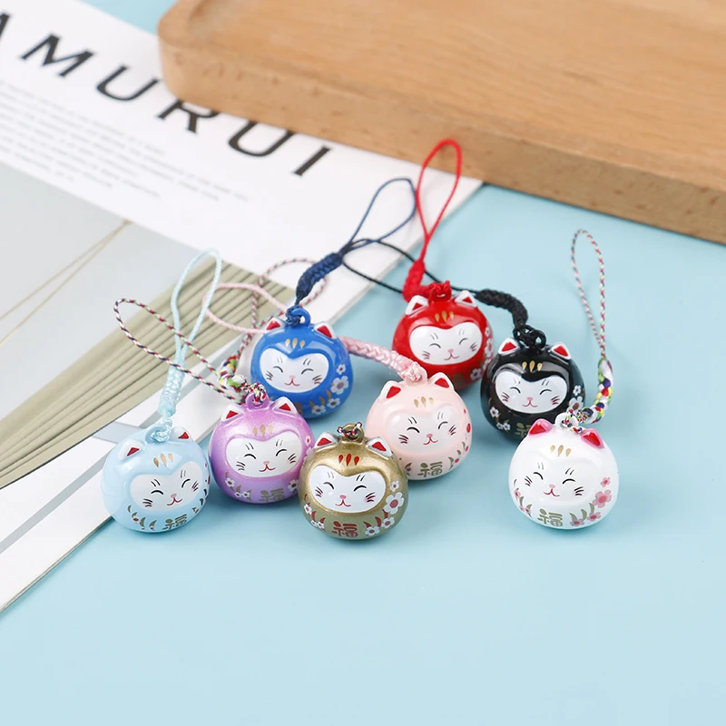 

Cartoon Japan Lucky Cat Keychain Maneki Neko Trinkets Car Phone Accessory Bag Pendant Good Luck Fortune Wealth Couple Gift