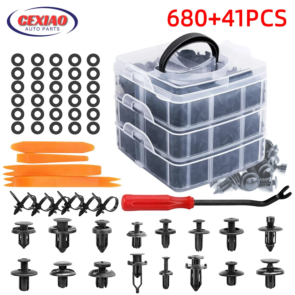 

Car Plastic Retainer Clips Automobile Fender Push Pin Rivet Door Trim Panel Retainer Automobile Bumper Mixed Size Fasteners Tool
