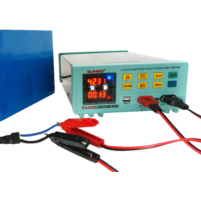 

Battery Tester SUNKKO T688 18650 Lithium Battery Pack Battery Capacity Aging Discharge Tester Internal Resistance Test