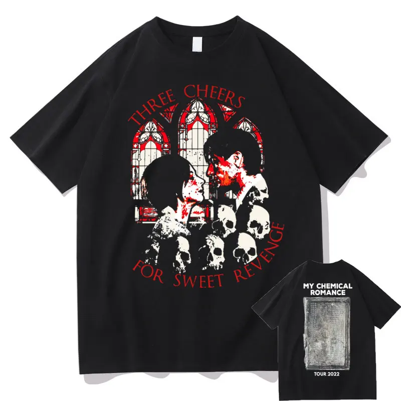 

New Rock Band My Chemical Romance Graphic T-shirt Three Cheers for Sweet Revenge T Shirt Men Women Vintage Oversized Punk Tshirt