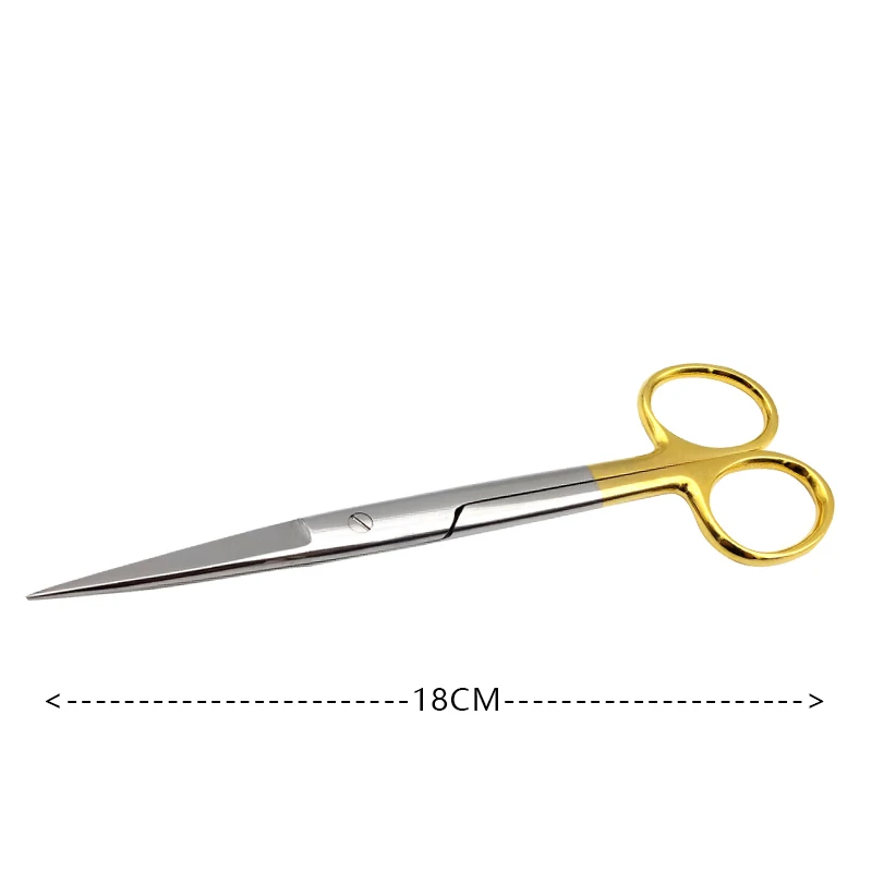 Ножницы с золотистой ручкой из нержавеющей стали хирургические ножницы