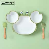 lillilopo food grade bpa free silicone suction baby feeding tableware dinnerware plate set