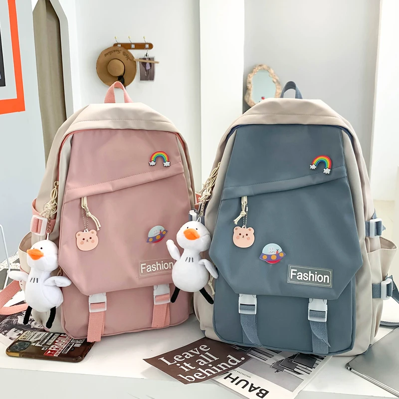 Kawaii school bags for girls 2022 Fashion Backpack nylon Women Backpack Anti-theft student Shoulder Bag kids Backapck Female