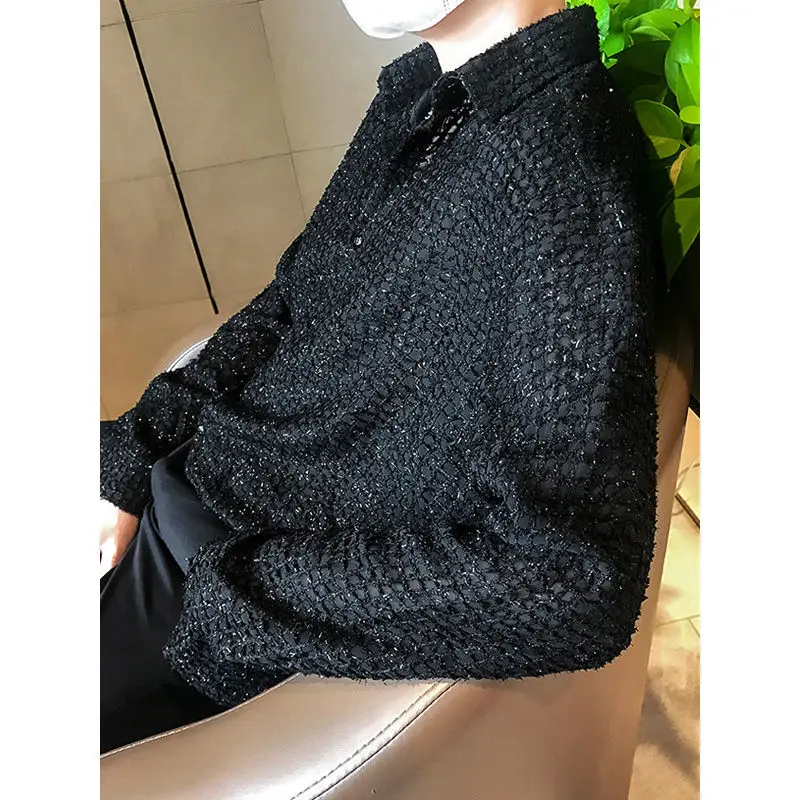 Men's Shirt Autumn Korea Ins Tide Fashionable Lattice Tweed Shirt Loose and Simple