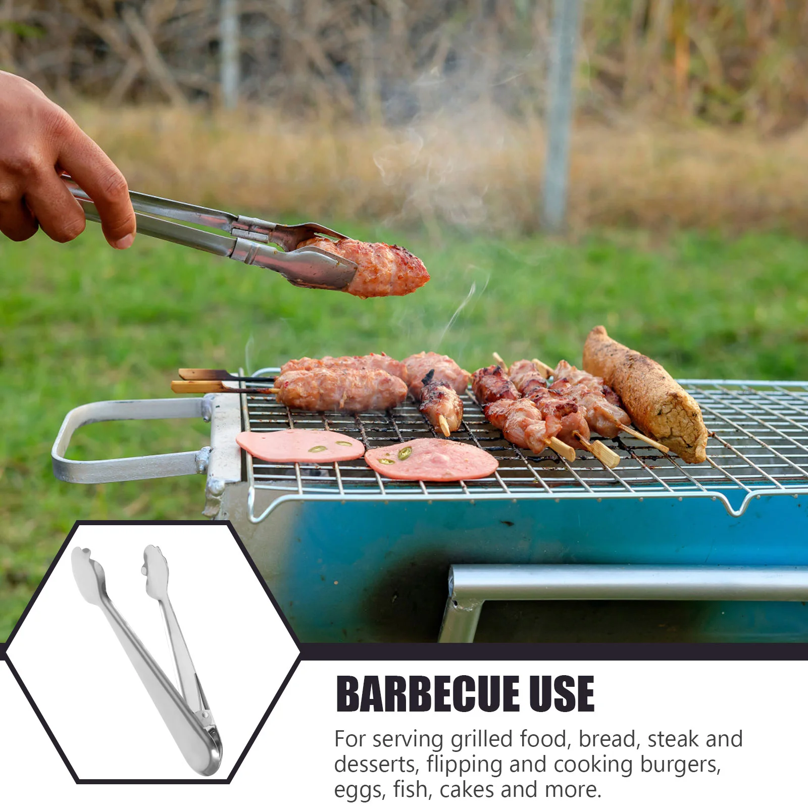 Щипцы для еды из нержавеющей стали силиконовые щипцы барбекю кухонная ручка