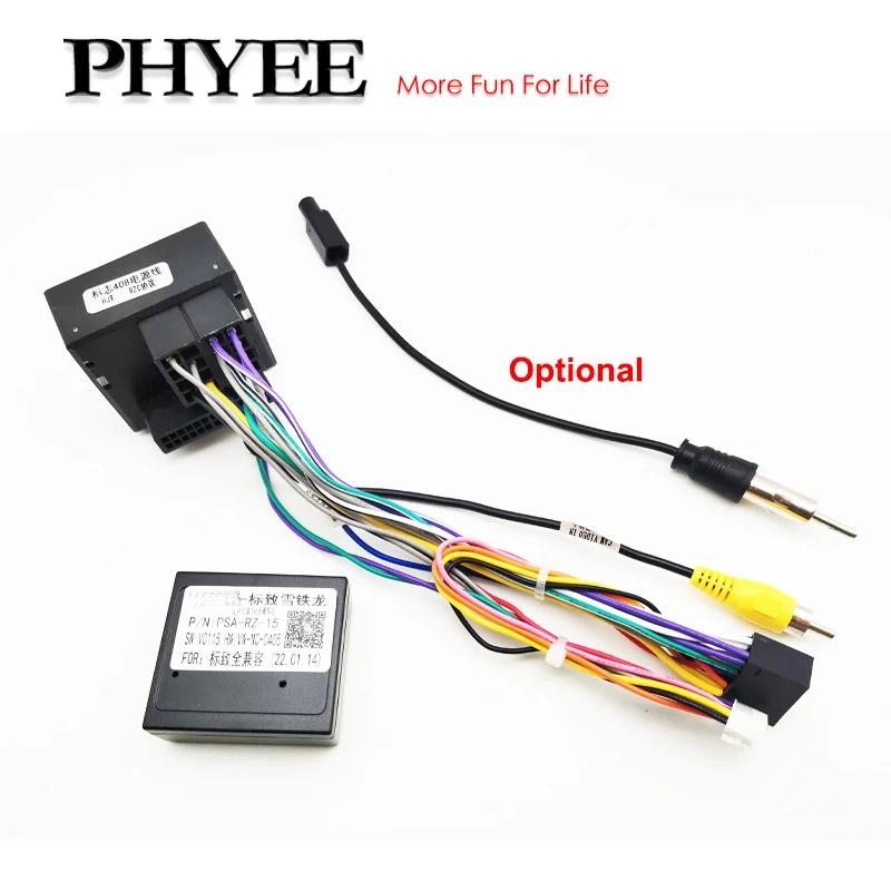 $82.49 16 Pin to Quadlock Wiring Harness CANBUS Box Quad Lock Connector Head Unit Cable Adapter For Peugeot 408 308 307 Citroen Sega C5