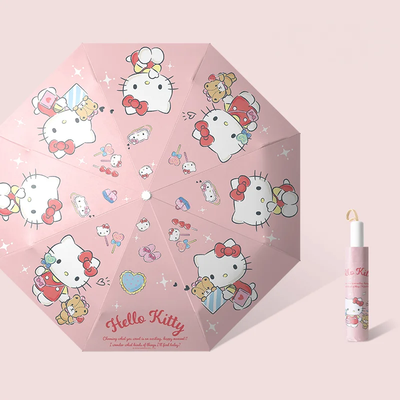Фото ГОРЯЧИЙ Sanrio Pochacco, студенческий зонт, двойного назначения, детский солнцезащитный крем, защита от ультрафиолета, Kawaii, мультяшный зонт от солнца, новый стиль №4