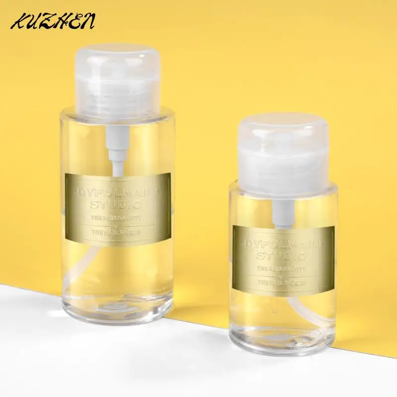 

1PC Plastic Press Pump Refillable Bottles Empty Nail Polish Remover Cleansing Liquid Split Bottles With Cover