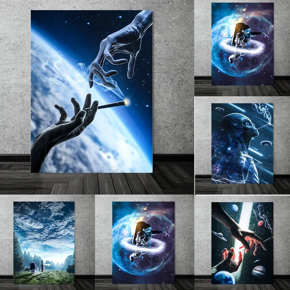 Современный стиль Alien Dym NLO Научная фантастика Космический астронавт Искусство