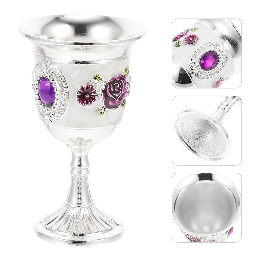 

2pcs Alloy Delicate Cups Metal Cups Household Cup Desktop Adornment