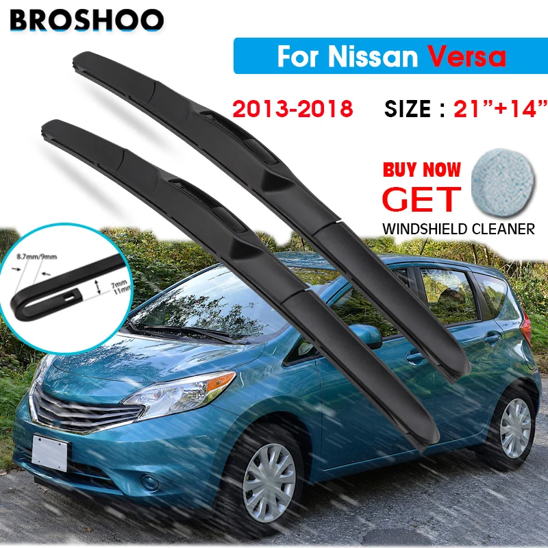 

Щетка стеклоочистителя для автомобиля 21 "+ 14" для Nissan Versa 2013-2018 стеклоочистители для лобового стекла лезвия для мытья окон подходят для U Hook Arms