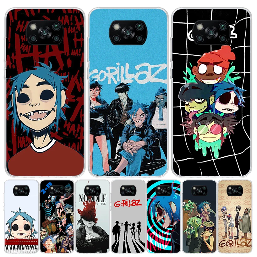 Фото Чехол для телефона Gorillaz Anime для Xiaomi Redmi Note 10 9 9S 8 8T 7 5 Pro Mi 12T 11T 10T 9T 12 11 Lite A3 A2 Trend Fundas Mi 11 №1