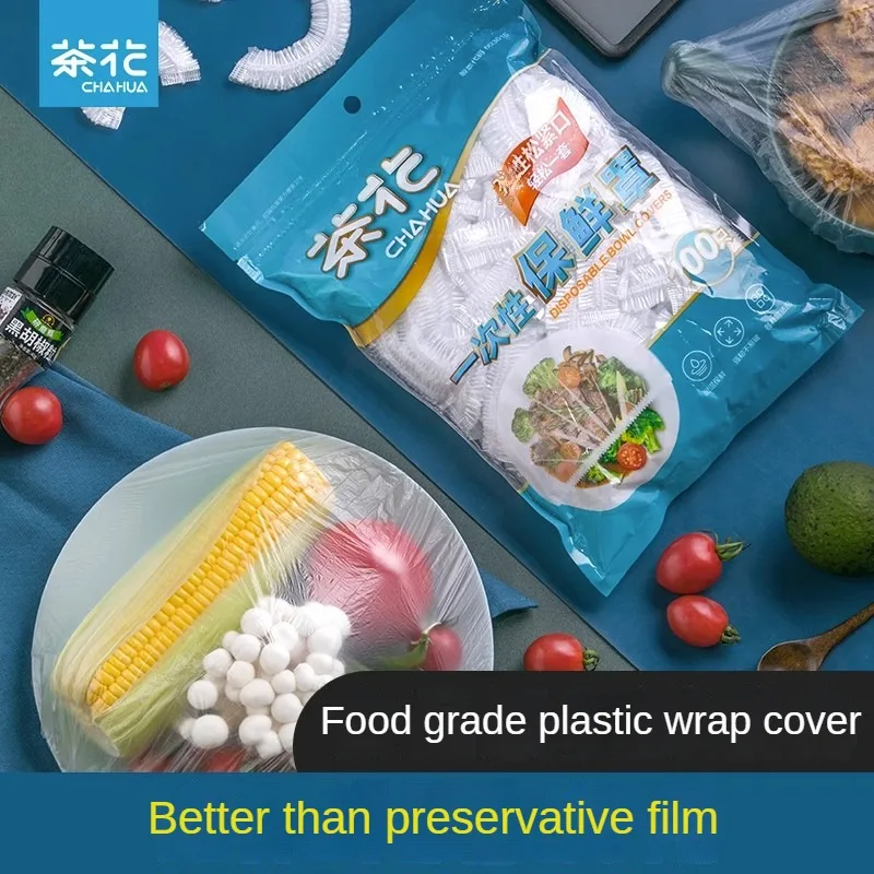 

CHAHUA Disposable Cling Film Cover Household Preservation Bag Kitchen Food Grade Leftover Dust Cover Bowl And Plate Strap Elasti