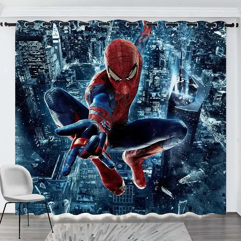

Disney Spiderman Curtain Heroes Expedition Brushed Blackout Curtain Shading Curtain for Sitting Room Custom Curtains Home Decor