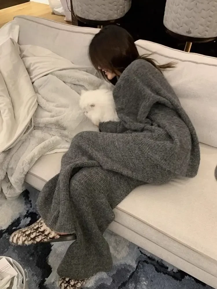 Корейский высококачественный минималистичный однотонный пуловер для женщин