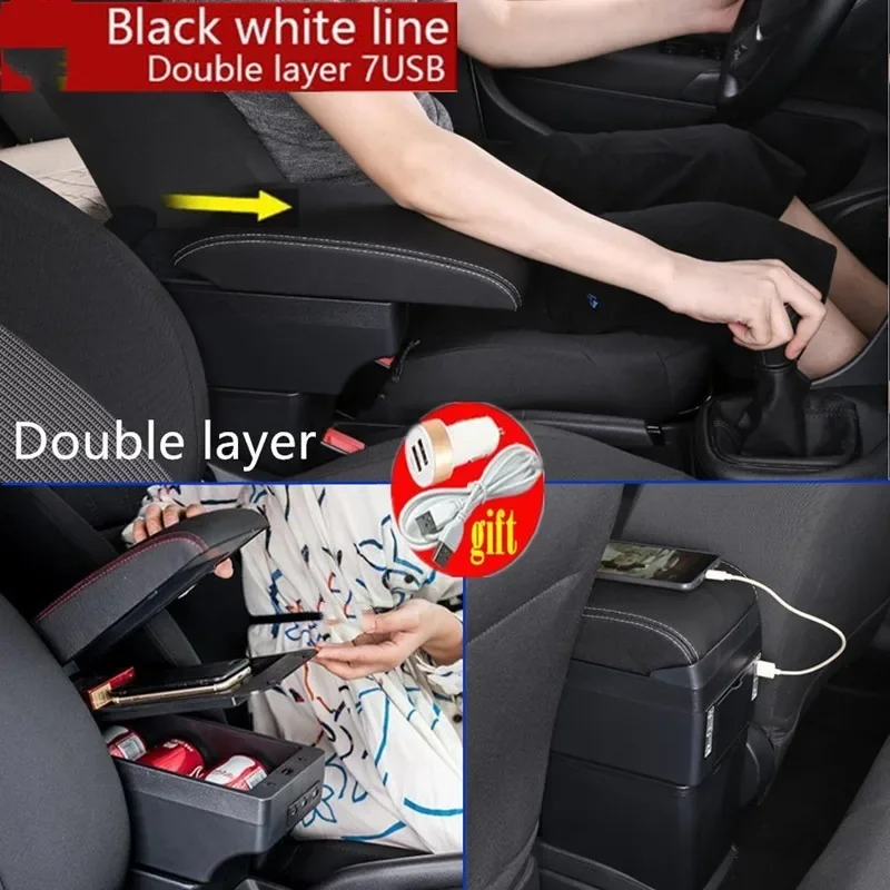 Подлокотник для Nissan March Micra K13 MK4 IV центральный контейнер хранения с USB-интерфейсом