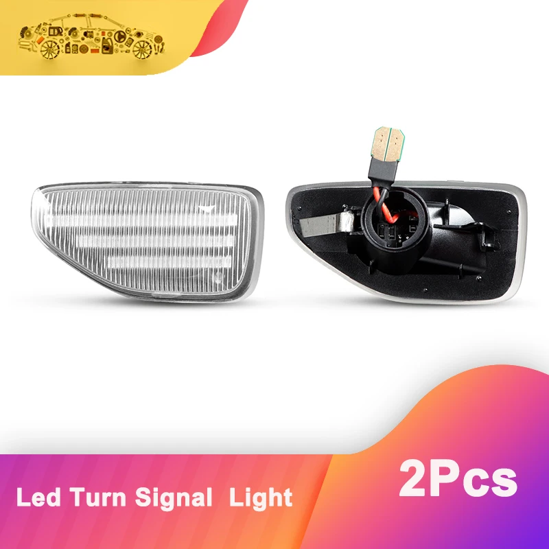 

2x LED Dynamic Side Marker Turn Signal Light For Dacia Sandero 2 Logan 2 Duster 2 Renault Stepway Amber Indicator Repeater Lamps