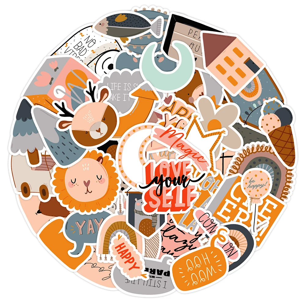 

10/30/50 шт. богемные Мультяшные наклейки, милые наклейки для телефона, чемодана, гитары, ноутбука, канцелярские принадлежности, велосипеда, холодильника, граффити, детские наклейки