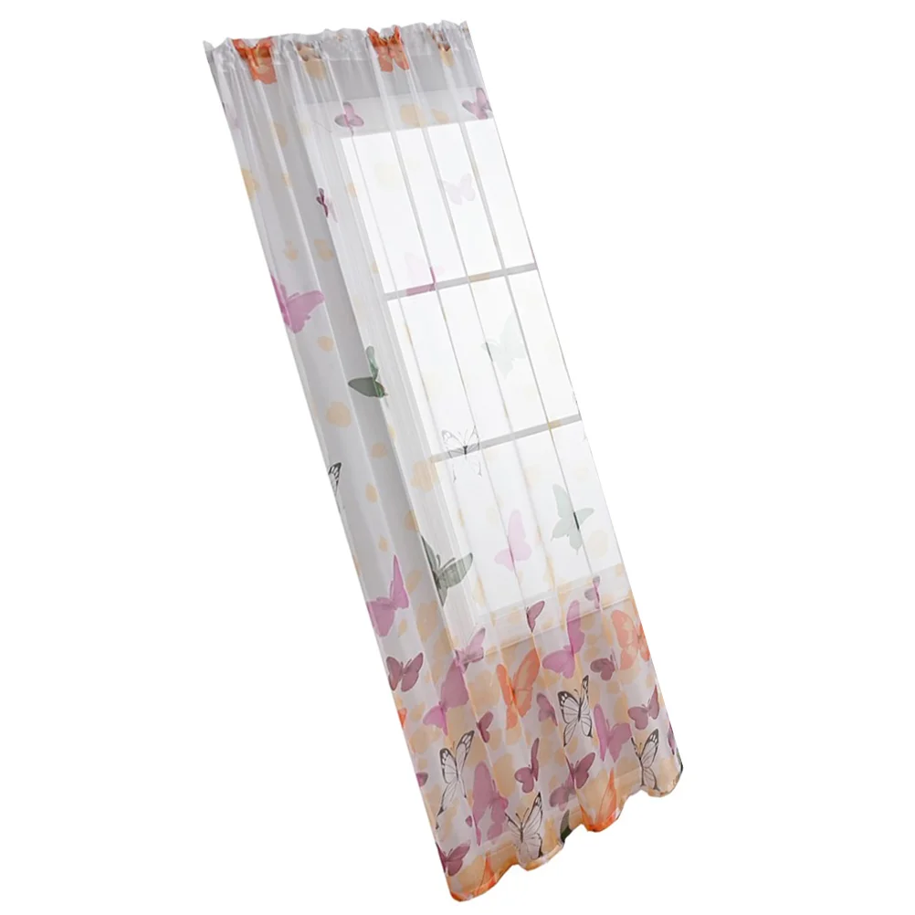 

Transparent Curtains Home Accents Decor Drape Drapery Bedroom Pocket Privacy Window Sheer Polyester Decorative Elegant