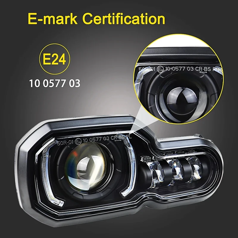 

Motorcycle LED Headlight High/Low Beam With DRL Assembly For-BMW F650GS/F700GS/F800GS