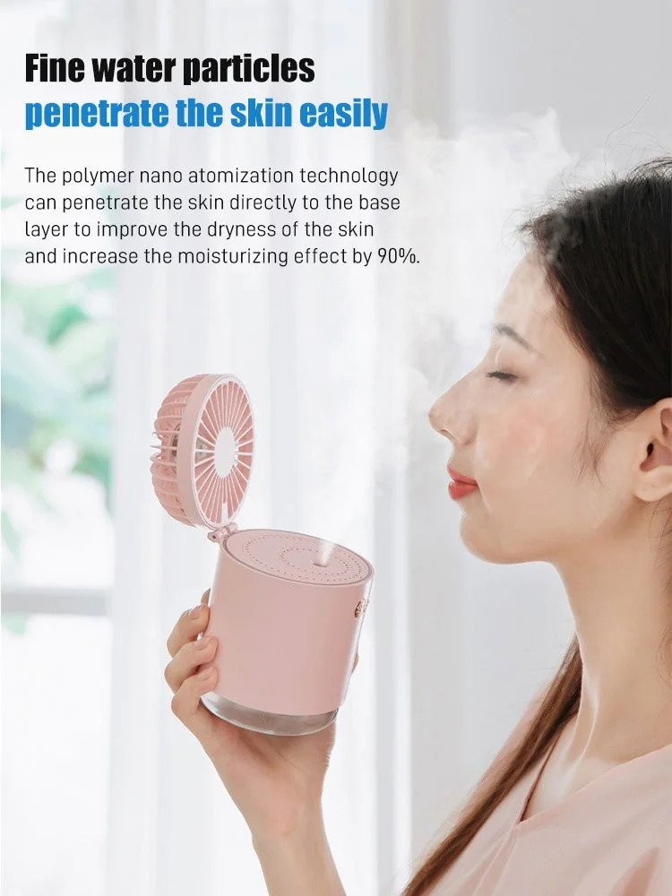 

Portable Water Spray Mist Fan Electric USB Rechargeable Desktop Office Mini Air Cooling Fan Air Conditioner Humidifier